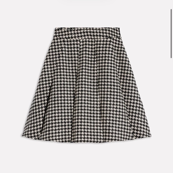 Boden NWT Fit and Flare Houndstooth Wool Skirt. Size 12. - Picture 4 of 8
